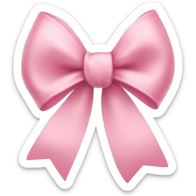 light pink ribbon bow sticker