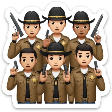 Norteño street gang with 14, hand gang signs and guns sticker