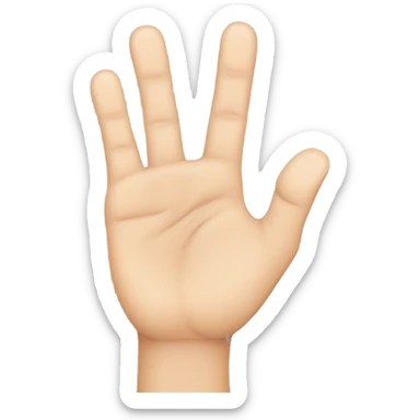 ASL  letter k pointer and ring finger up, thumb on palm  and naturally between the two upright fingers sticker