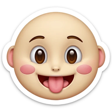 Face with tongue out, smiling and blushing and eyes rolled back  sticker