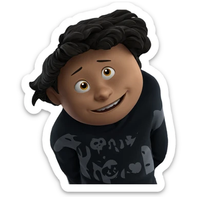 smiling boy in horror meme sticker