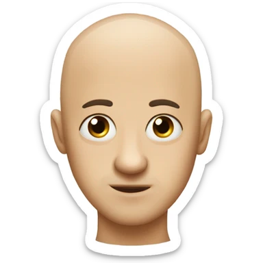 bald no eyebrows staring into camera fish eye lens sticker