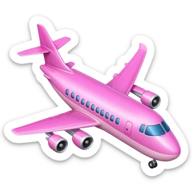 avión rosa sticker