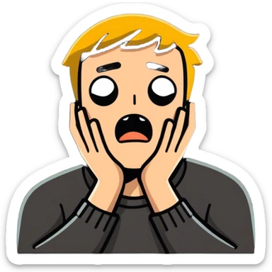 man choking himself  sticker