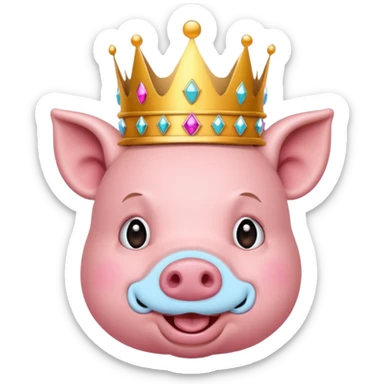 un cochon avec une couronne  sticker