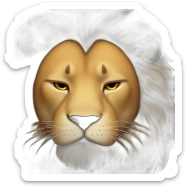 Big Lion and small black cat both closed eyes sleeping sticker