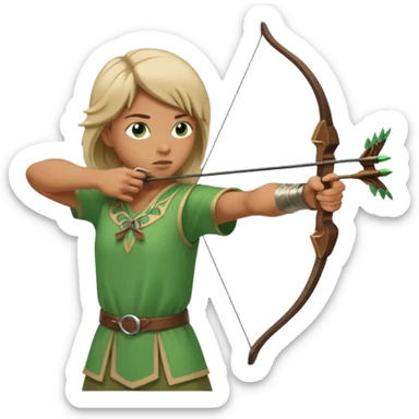 Blind archer aiming sticker