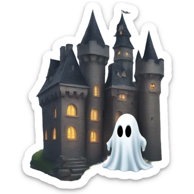 Ghost in the weird castle sticker