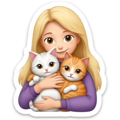 hug cats  sticker