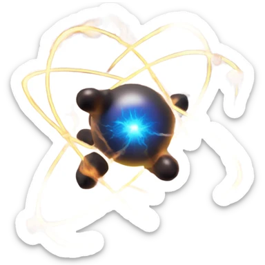 explosion atom in space sticker