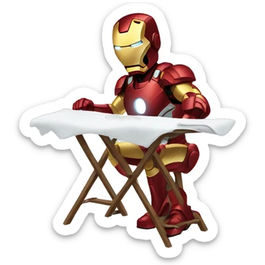 ironman ironing clothes sticker