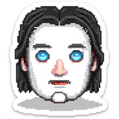 German character with stern face sticker