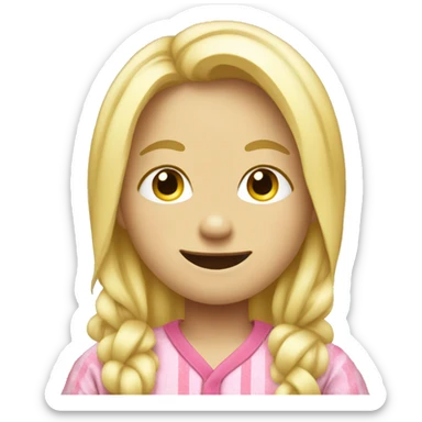 smiley face with blonde hair wearing pyjamas  sticker
