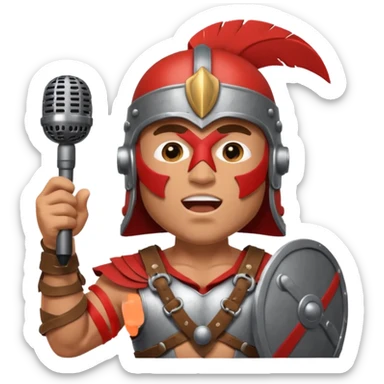 gladiator singing with micro sticker