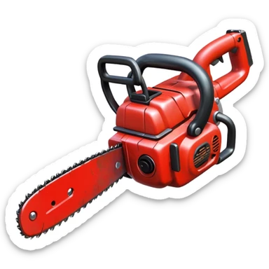 Small chainsaw, horror style, cartoon emoji, no background sticker