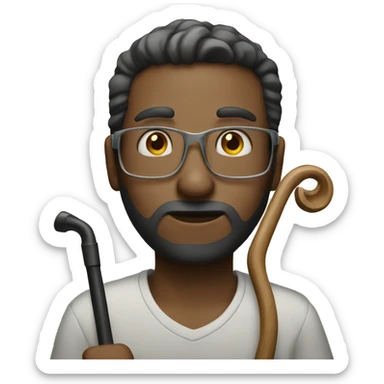 blind man holding a blind cane sticker