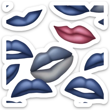 Navy blue kiss sticker