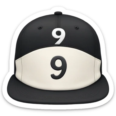 black cap with number “9” on it sticker