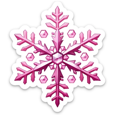 pink snowflake sticker