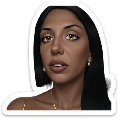 portrait of a girl with jewelry sticker