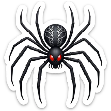 gothic spider, black and silver, mystical and ornate, no background sticker