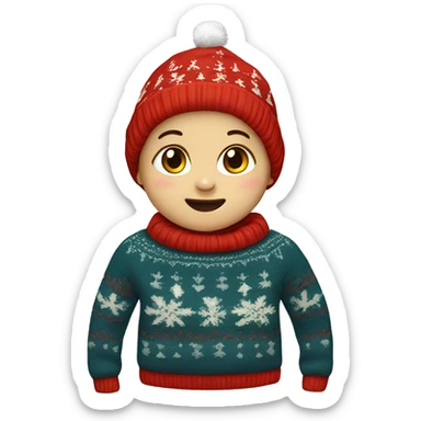 Baby in a Christmas jumper  sticker