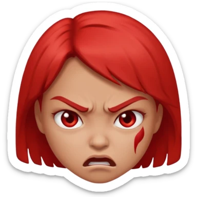 redtsion angry girl ragebait red face sticker