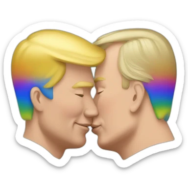 trump and putin kissing, LGBTQ+ friendly, positivity, inclusiveness sticker