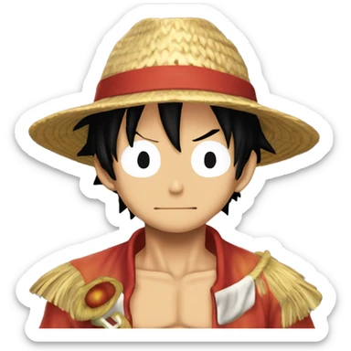 Luffy one pièce paying respect hats down sticker