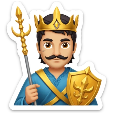 persian with saffron, scepter, trident sticker