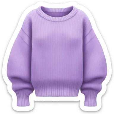 Lilac cropped oversize wool sweater, isolated sticker