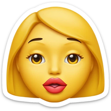 An emoji face making a kissy face waiting to be kissed  sticker