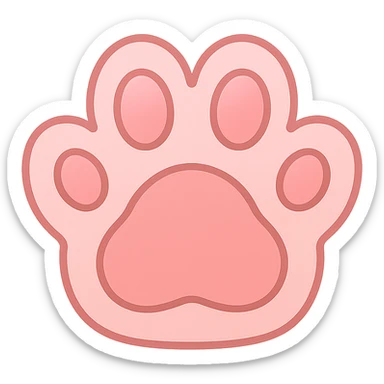 a cute and friendly pink paw print emoji sticker