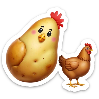Potato with chicken leg sticker