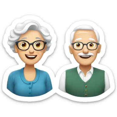 Happy grandpa and grandma  sticker