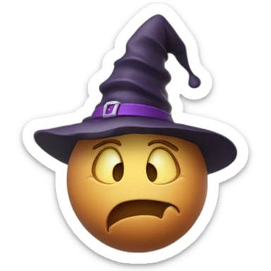 3d sphere with a cartoon wistful potatoes Witch skin texture with smiling eyes sticker