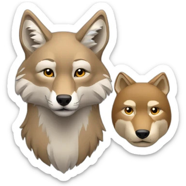 Coyote mélanger avec un loup et une loutre sticker