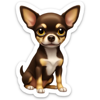 Perro Chihuahua marron oscuro con amarillo molesto  sticker