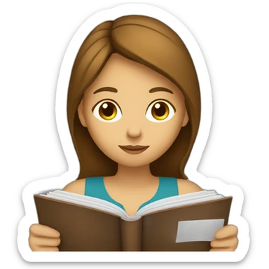 brown-medium-hair-girl-reading-a-book sticker