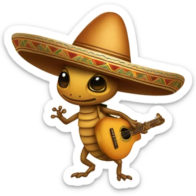 Cucaracha con sombrero mariachi sticker