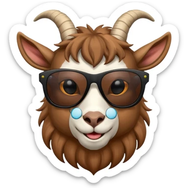 Goat with full black sunglasses  sticker