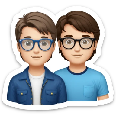 Billy hargrove and Steve harrington and mike in one Photo Wearing Glasses Looking cool and having Aura And yes the Cool glasses  sticker