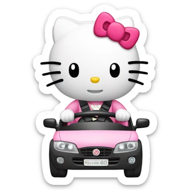 Hello kitty driving  sticker