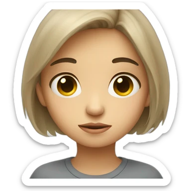 Little sad and shy girl sticker