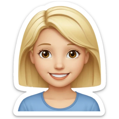 smiling girl with blonde hair sticker