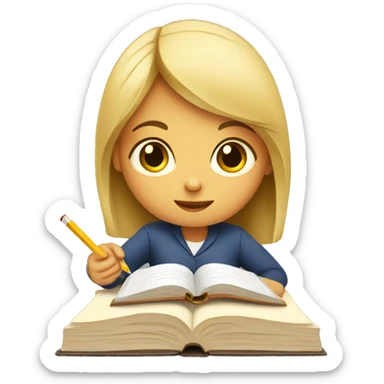 girl studying sticker