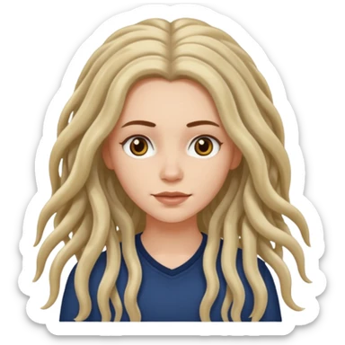 white girl, long wavy hair,  just some dreadlocks  sticker