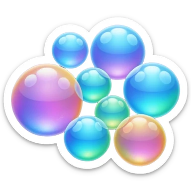 multiple bubbles in y2k style sticker