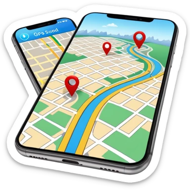 GPS map on iPhone Verticla standing sticker