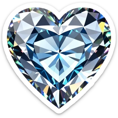 Heart shaped diamond shining sticker